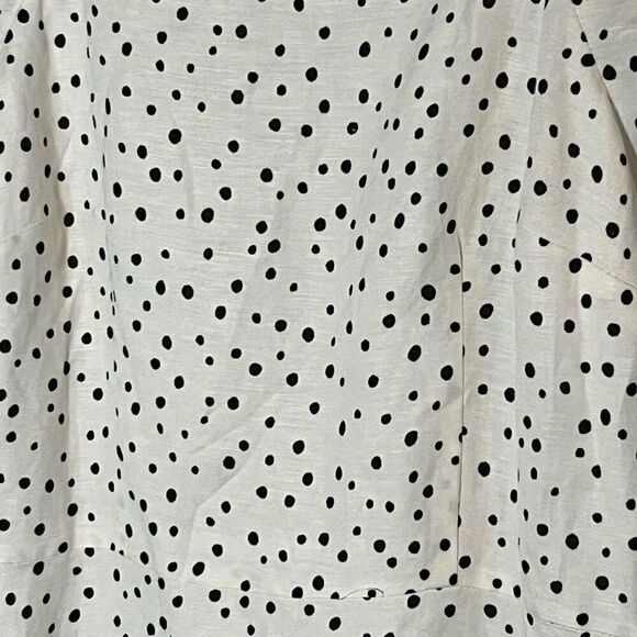 Loft Linen Blend Polka Dotted Bow Dress Size 8 - Picture 4 of 7